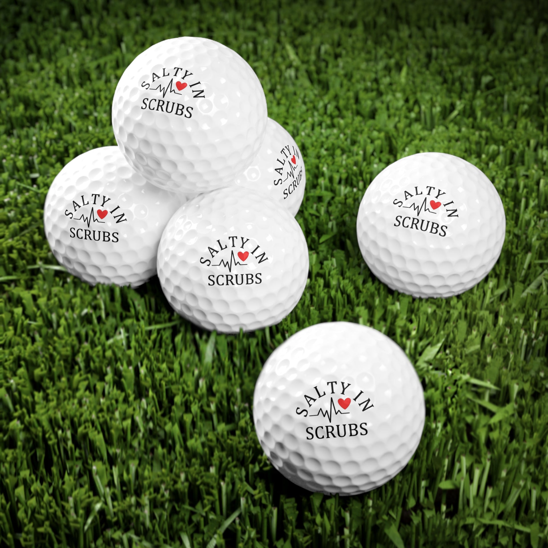 Salty In Scrubs Custom Golf Balls